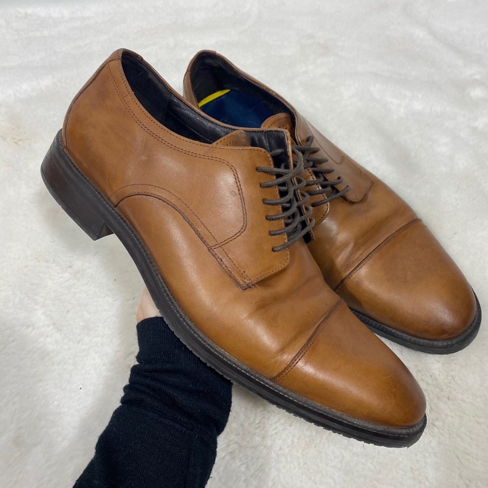 Cole Haan Modern Essentials Cap Oxford Mens Brown Leather Dress Shoes Size 10.5M